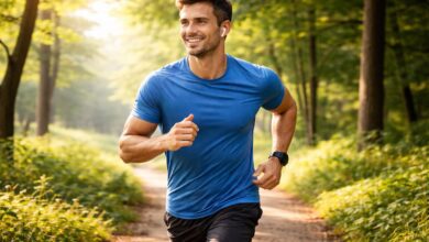 homem praticando exercicio saudavel com boa respiração