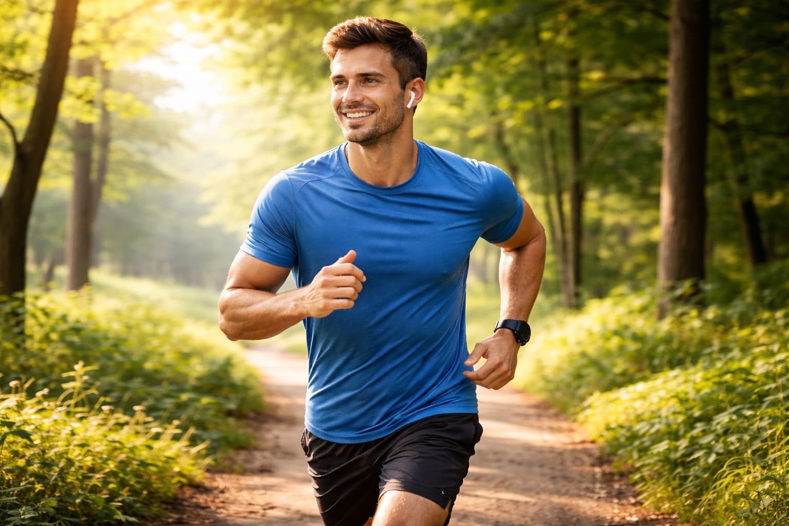 homem praticando exercicio saudavel com boa respiração